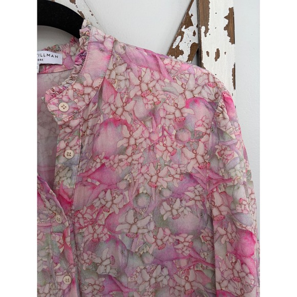 Taylor Tillman Liza Midi Ruffle Shirt Dress in Lavender Earth Size XS Oversized - Picture 5 of 9